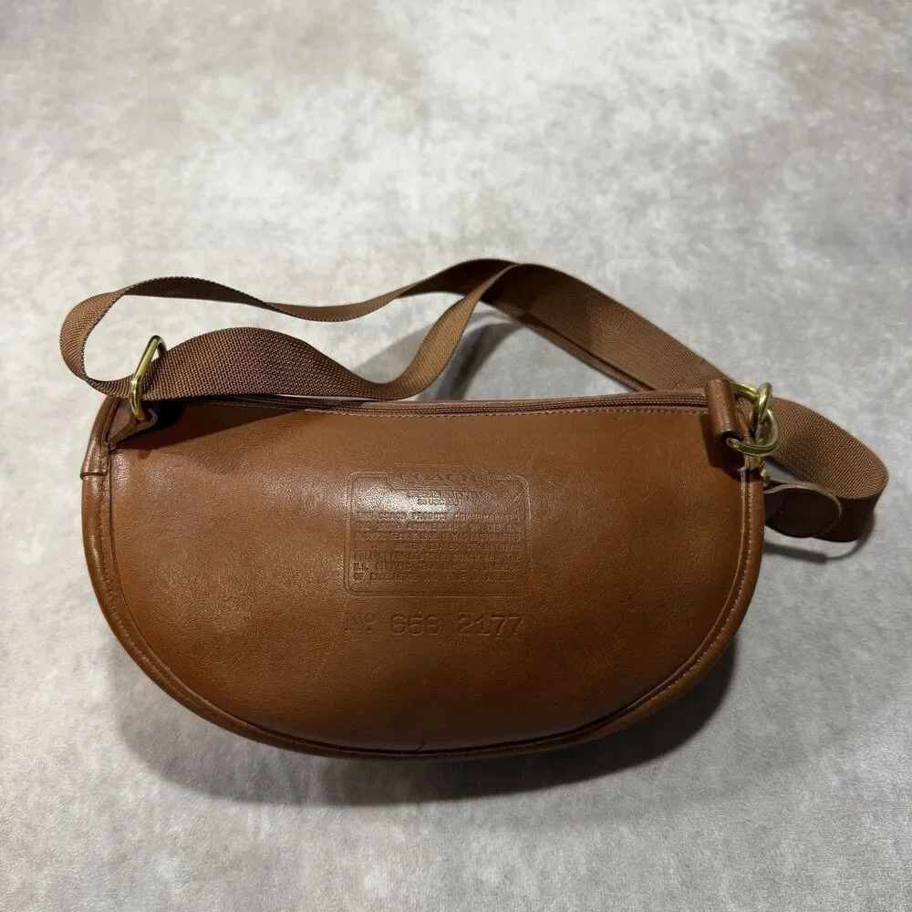Coach USA 1996 Olympic Commemorative Leather Fanny Pack Waist Pouch Bag Brown